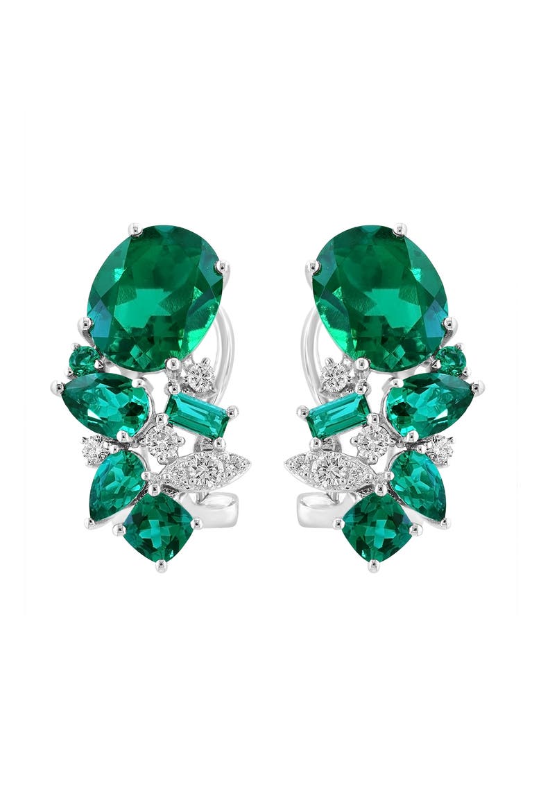 Paraiba Tourmaline Drop Earrings in 14K Yellow Gold, Main, color, Green