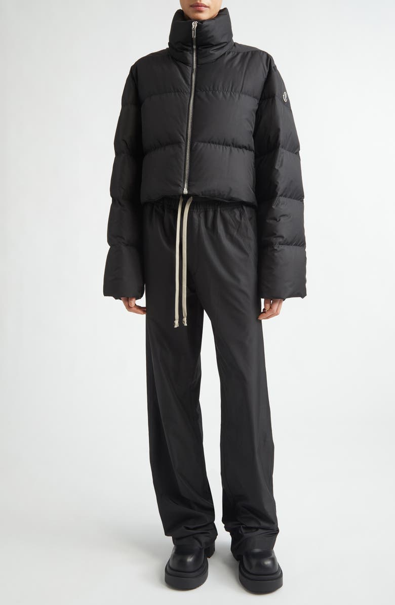 Moncler x Rick Owens Cyclopic Crop Down Puffer Jacket, Alternate, color, Black