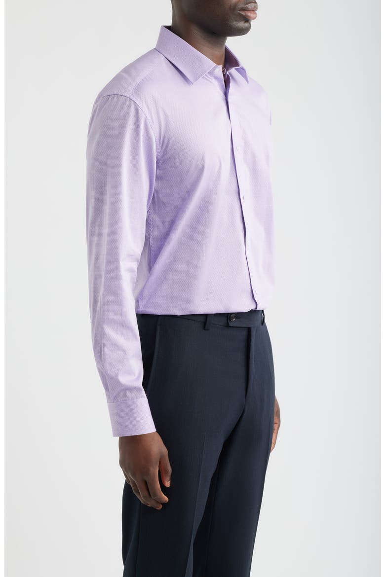 Modern Fit Light Purple Micropattern Cotton Dobby Dress Shirt, Alternate, color, PURPLE