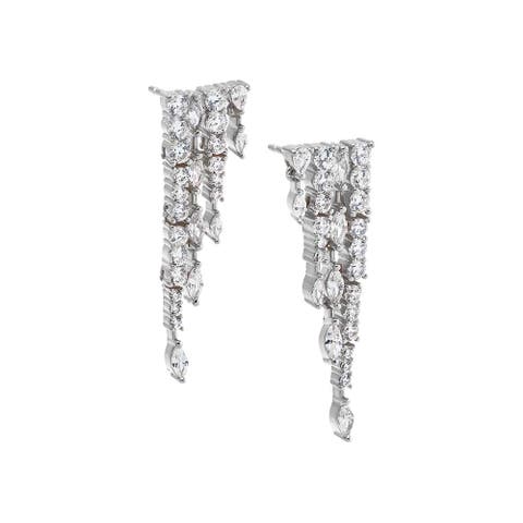 CZ Chandelier Dangling Drop Stud Earring