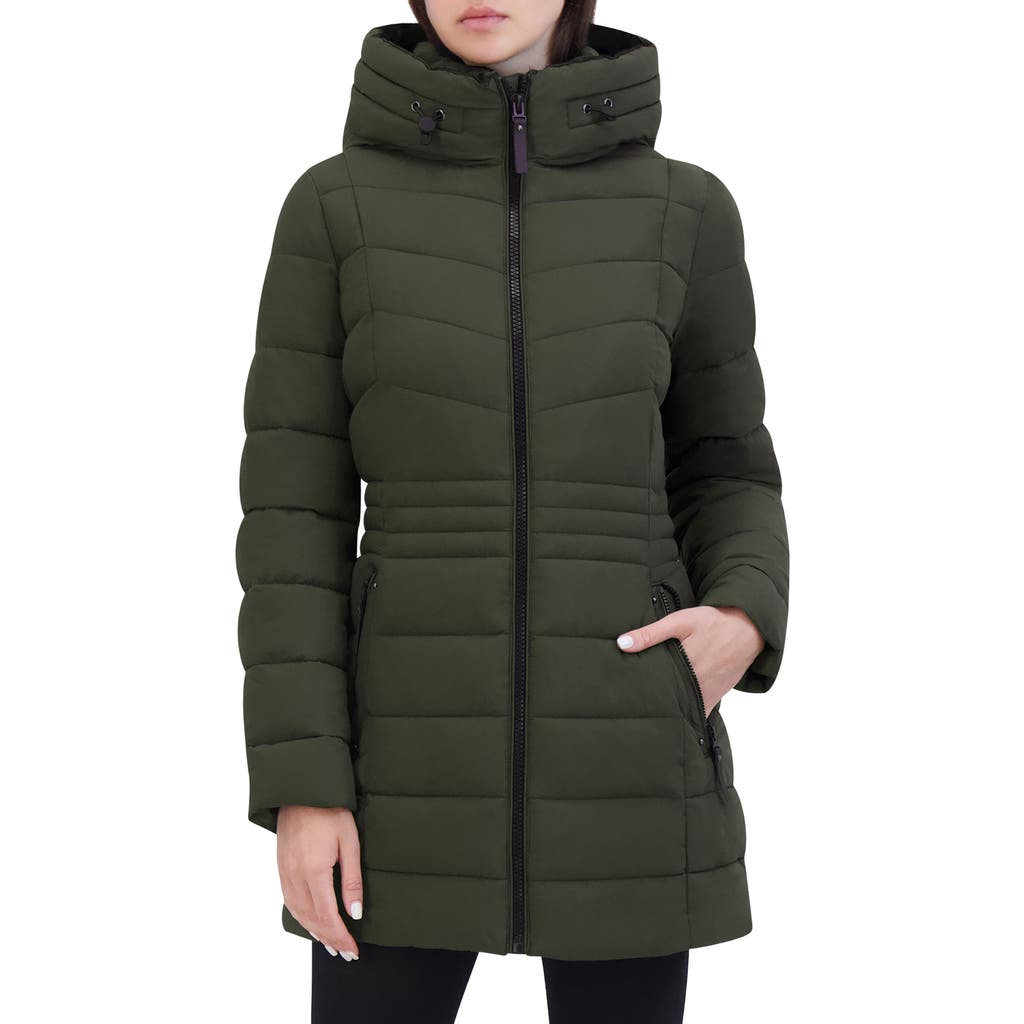 Laundry By Shelli Segal Stretch Puffer Jacket In Green