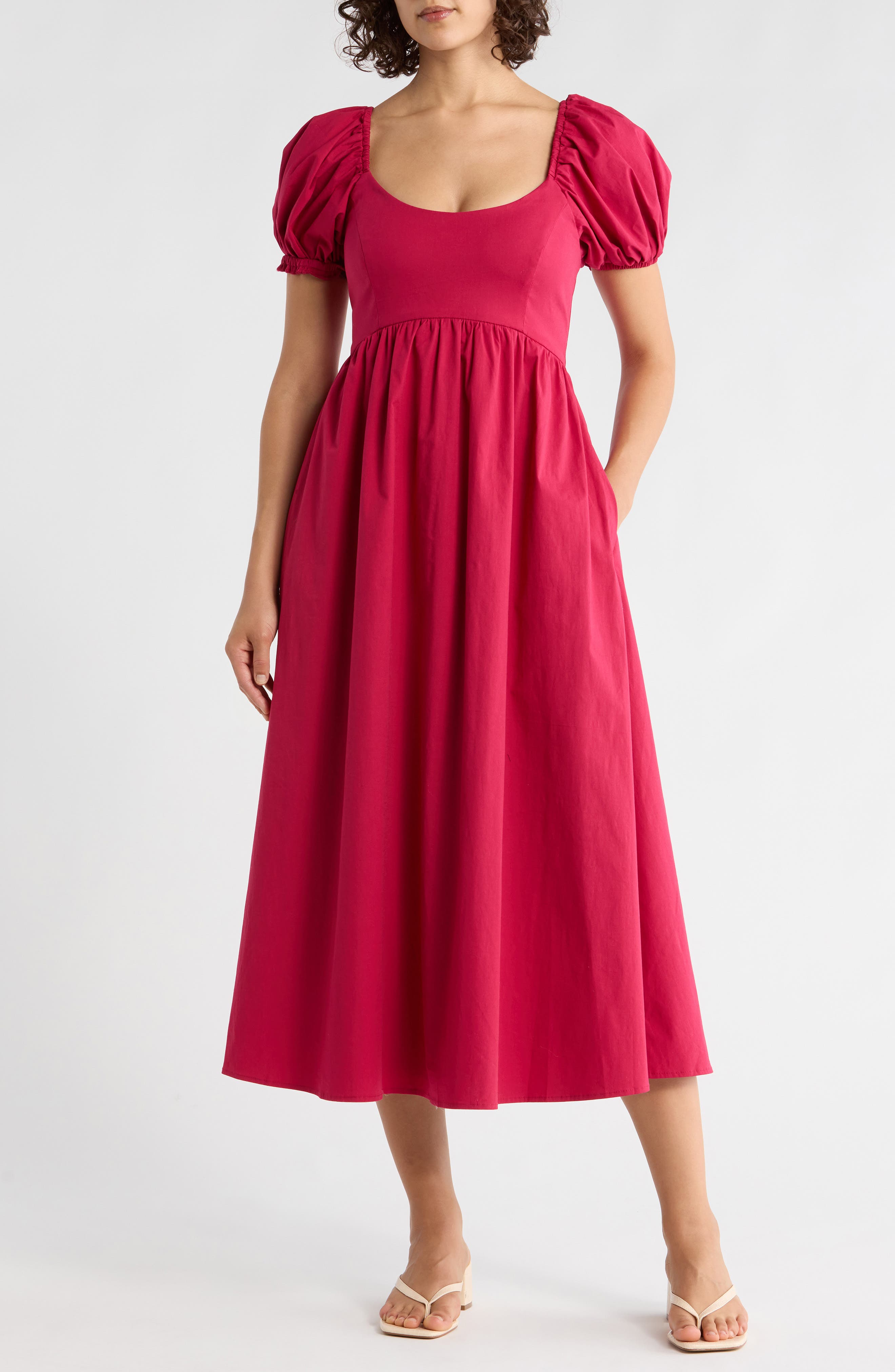 Hutch Marian Puff Sleeve Fit & Flare Dress