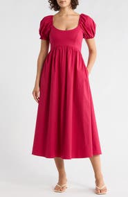 Hutch Marian Puff Sleeve Fit & Flare Dress