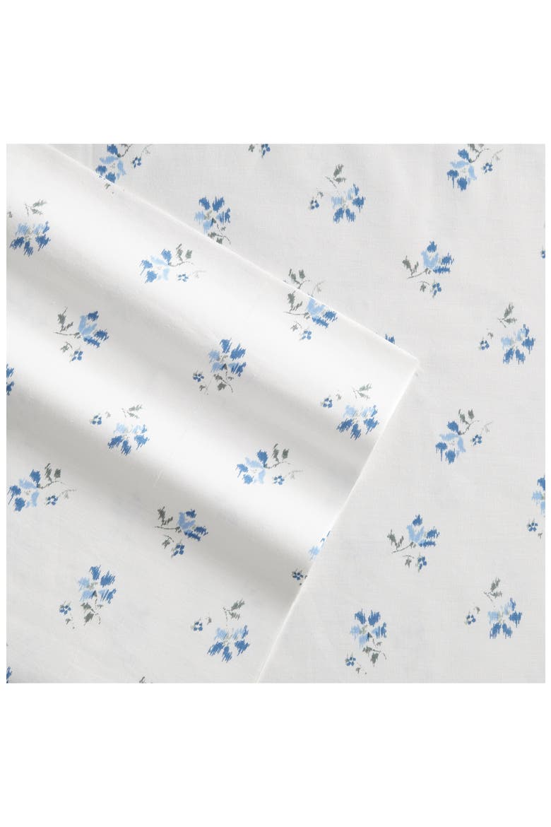 Sketchy Ditsy 200 Thread Count Cotton Percale Sheet Set, Alternate, color, LIGHT PASTEL BLUE