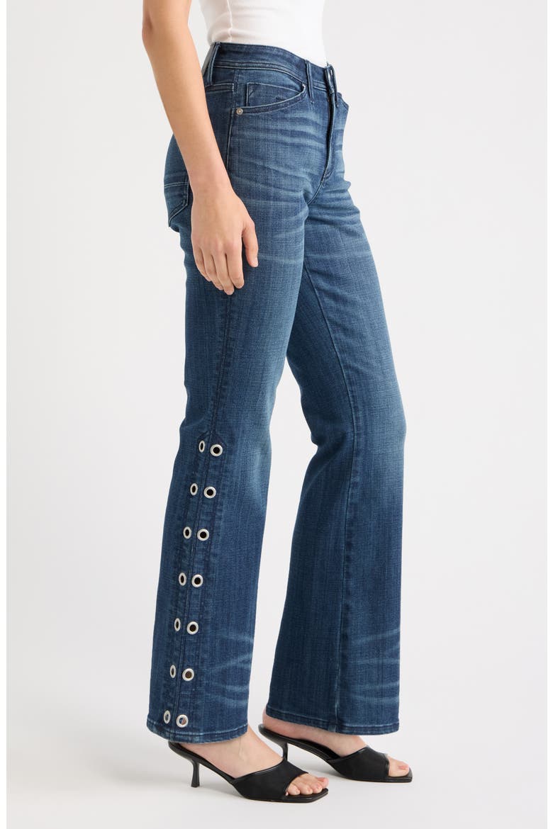 Side Grommet Bootcut Jeans, Alternate, color, MEDIUM INDIGO