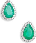 Meira T Emerald & Diamond Stud Earrings
