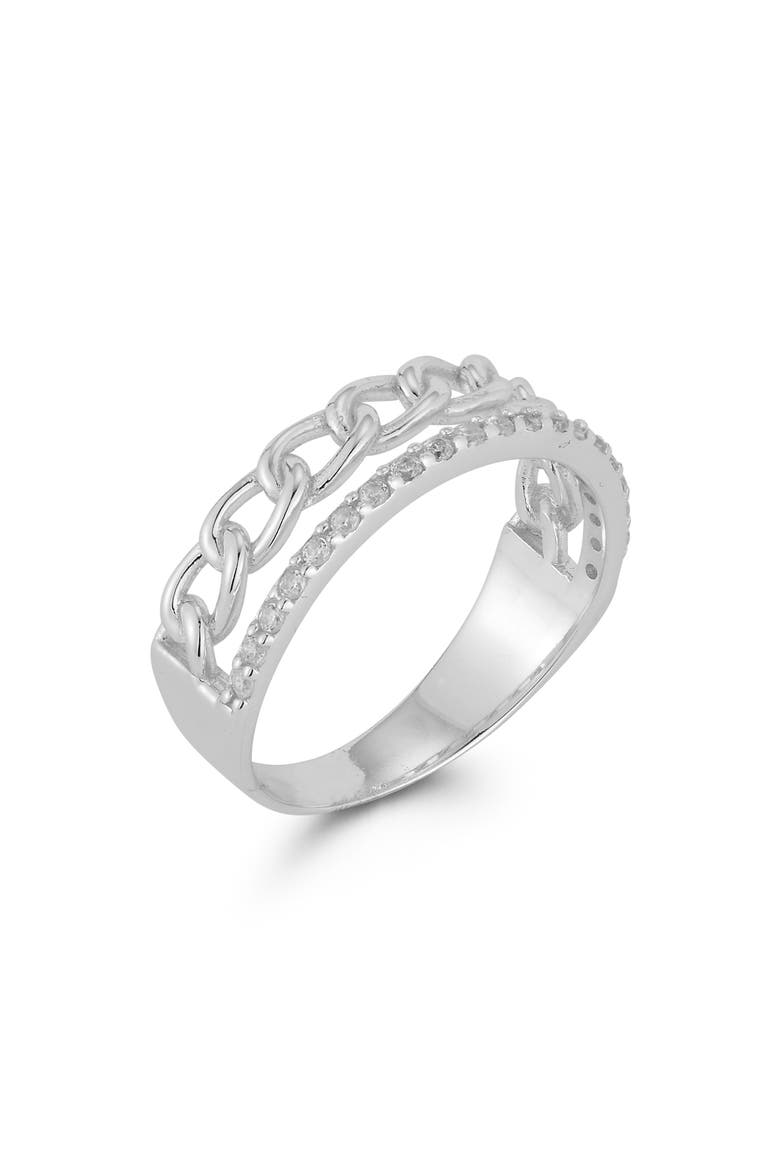 Link Band Ring, Alternate, color, SILVER