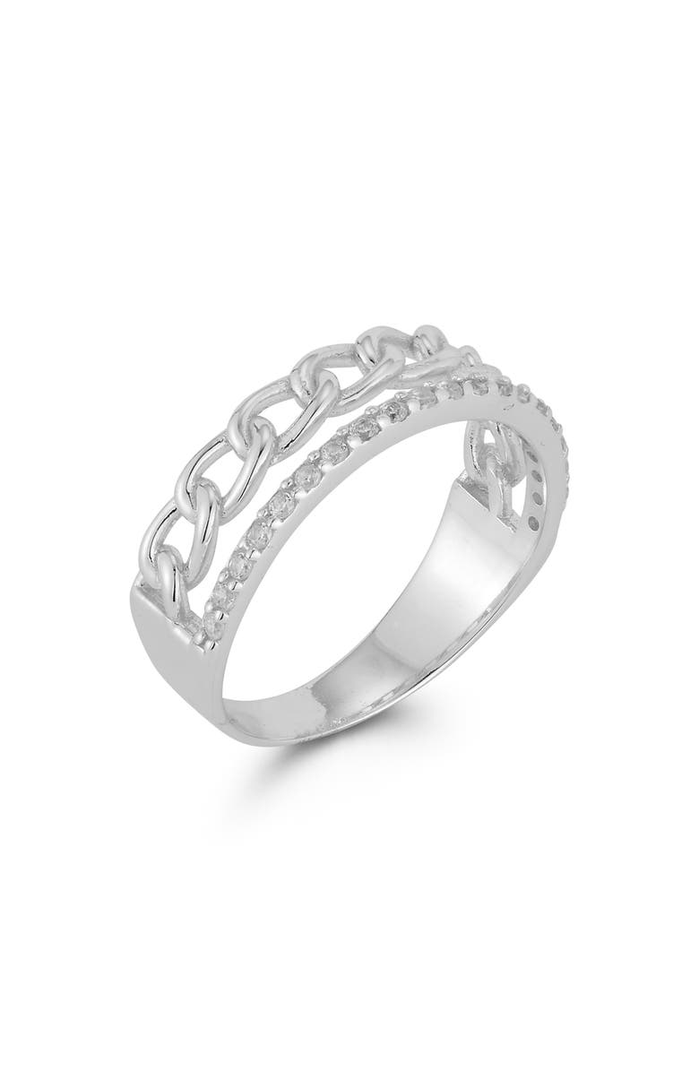 CHLOE AND MADISON Link Band Ring, Alternate, color, Silver