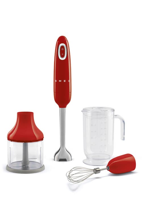 smeg Retro Style Hand Blender Set in Red 