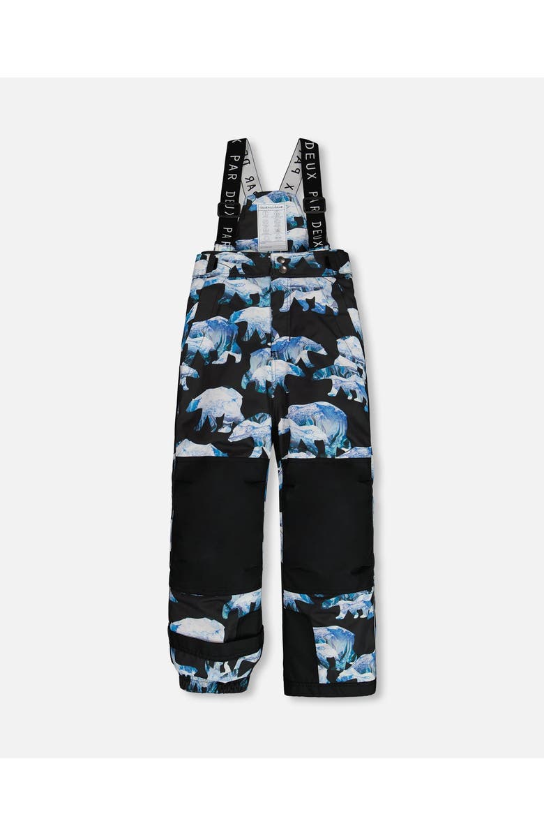 Deux par Deux Boy's Two Piece Snowsuit Black Printed Blue Bears, Alternate, color, 