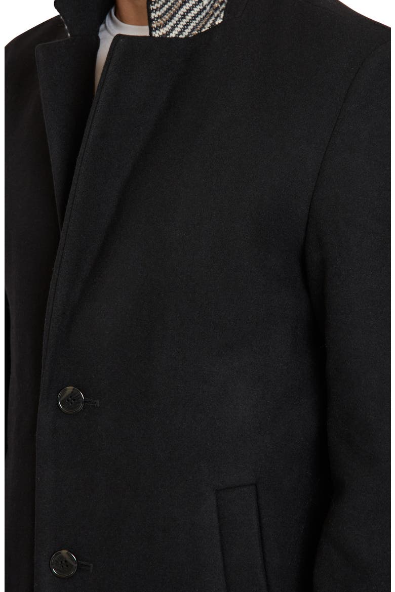 Two-Button Wool Blend Coat, Alternate, color, BLACK
