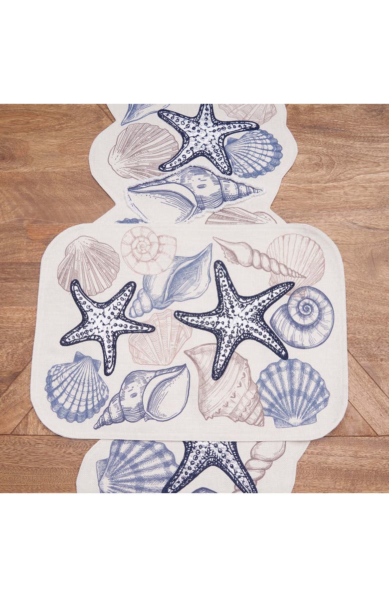 C&F Home Vintage Shells Collection Set of 6 Placemats 13" x 19", Alternate, color, Blue