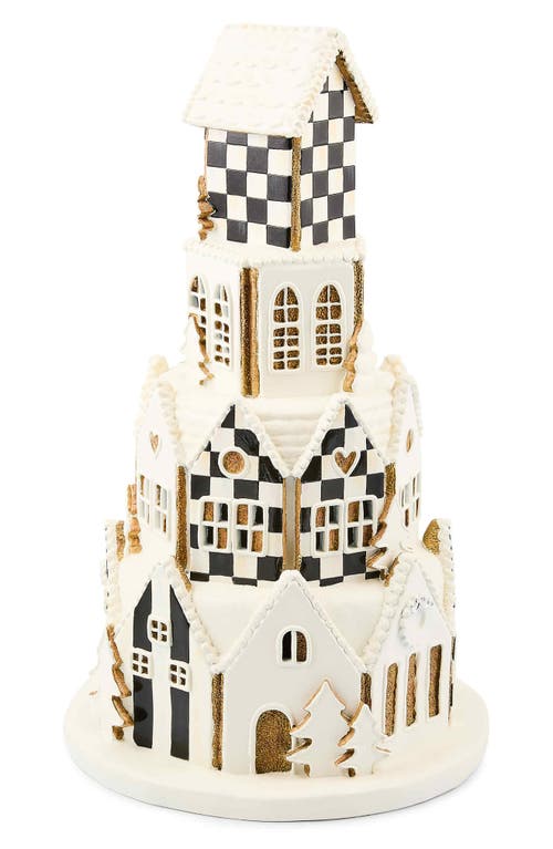 Mackenzie-childs Mackenzie Childs Gingerbread Round Illuminated Village Figurine In White