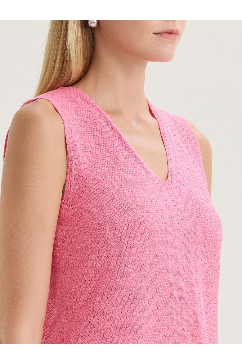 V-Neck Tonal Pointelle Knit Tank, Alternate, color, Pink