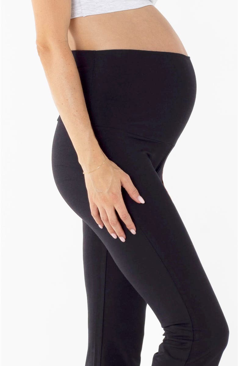 Angel Maternity New Deluxe Flare Black Legging, Alternate, color, 