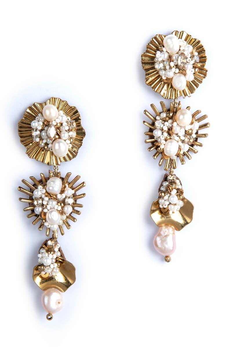 Deepa Gurnani Carissa Drop Earrings, Main, color, Gold
