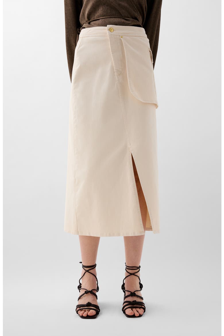 Denim Pocket Skirt, Main, color, Ecru