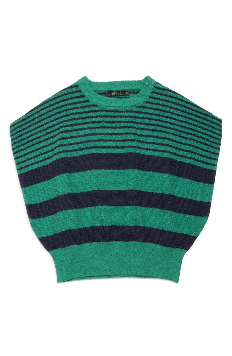 DELUC Eloan Crop Sweater Vest, Alternate, color, Green Striped Blue