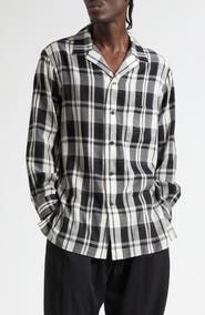 Yohji Yamamoto Khadi Plaid Button-Up Shirt