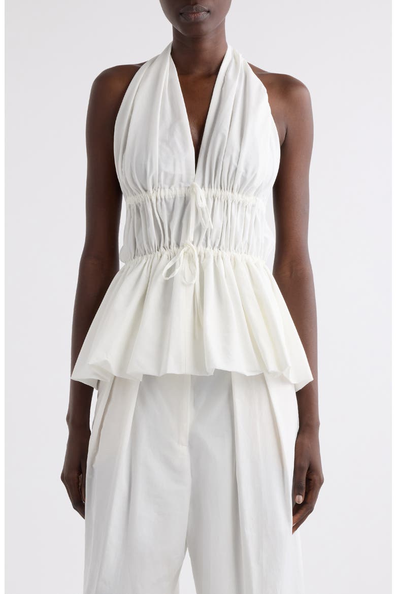 Ceana Ruched Halter Top, Main, color, WHITE