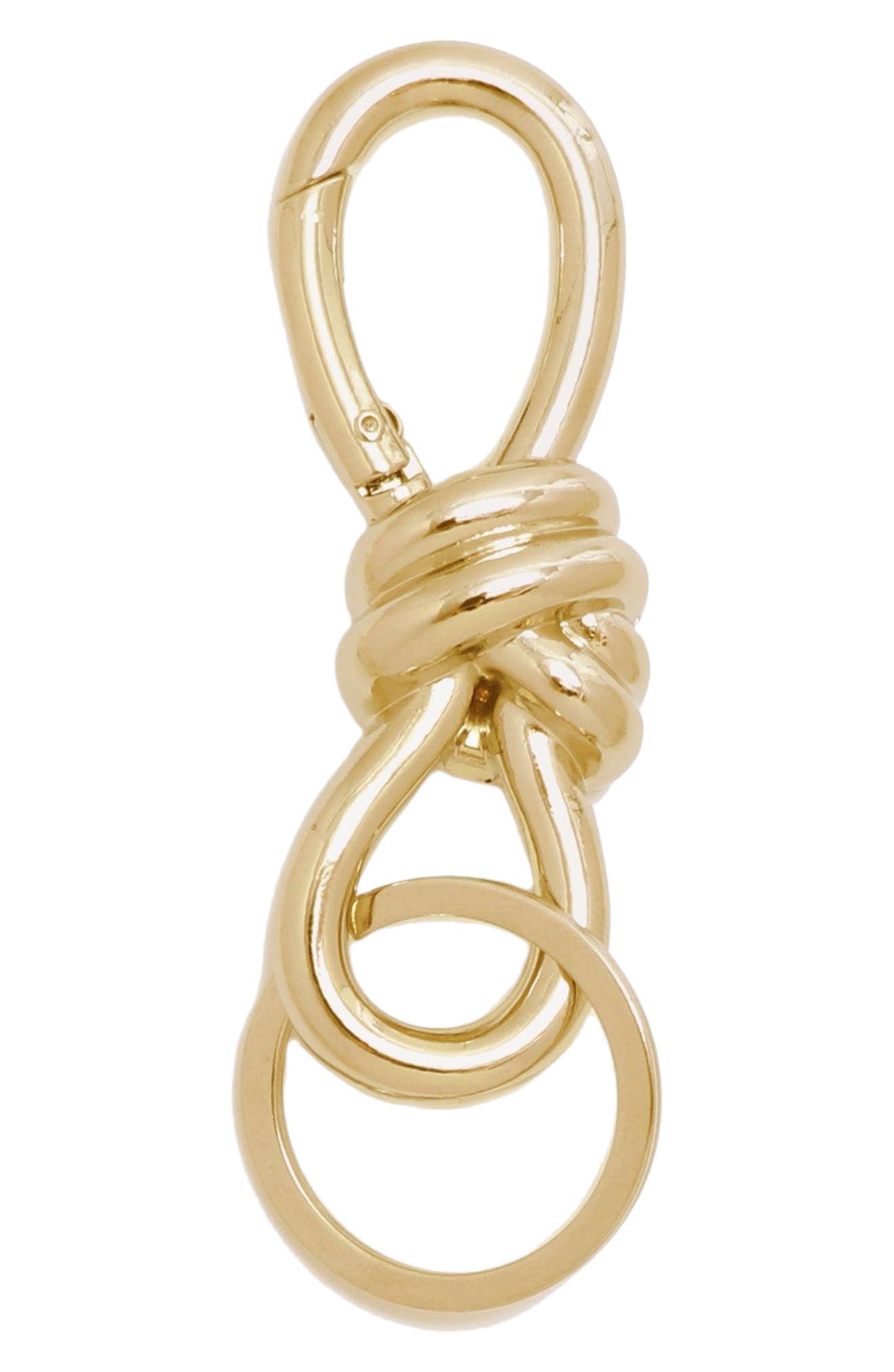 Knot Keychain, Main, color, GOLD