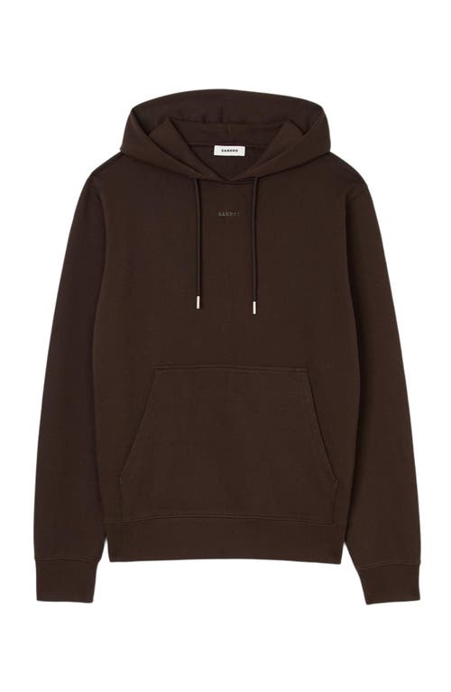 Sandro Logo Hoodie In Brown