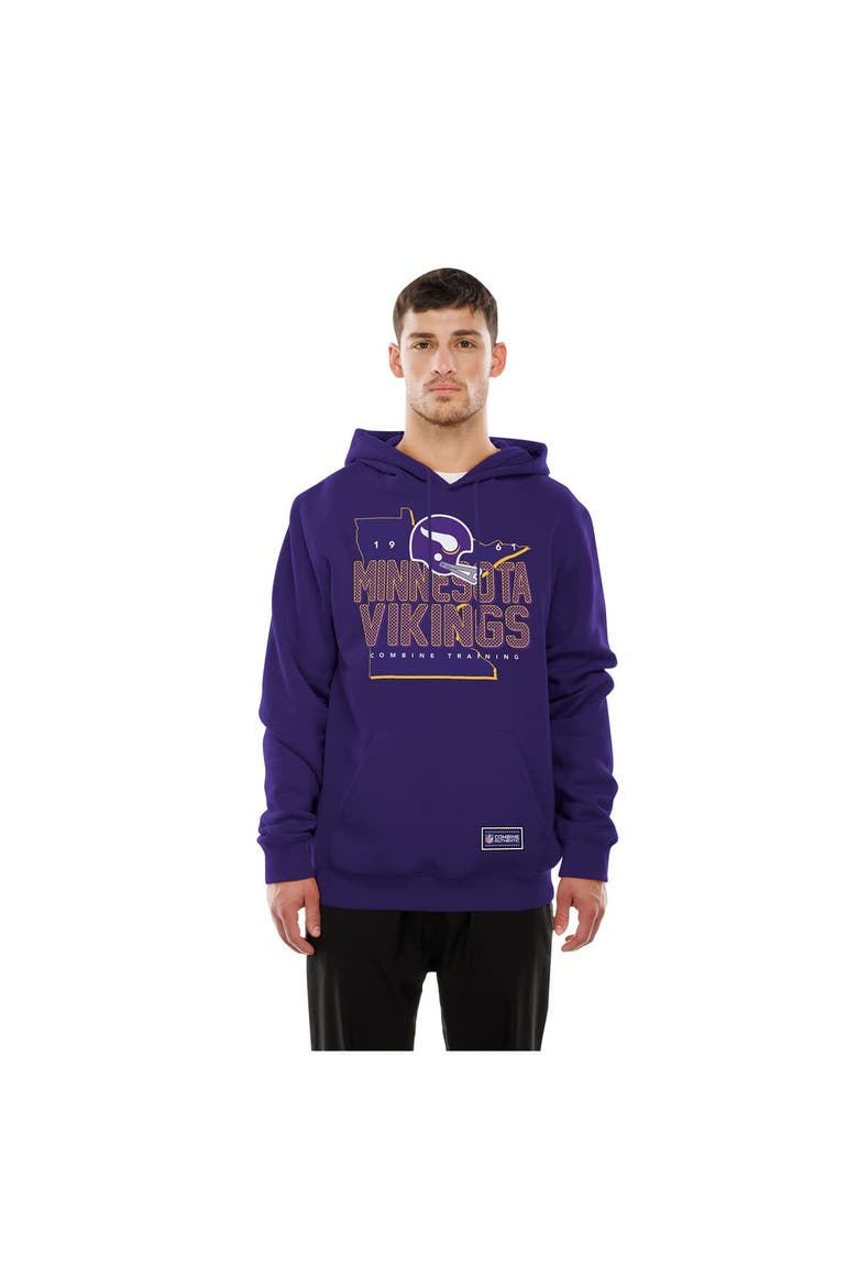 Men's New Era Purple Minnesota Vikings Combine Authentic Local State Throwback Hoodie, Alternate, color, Purple