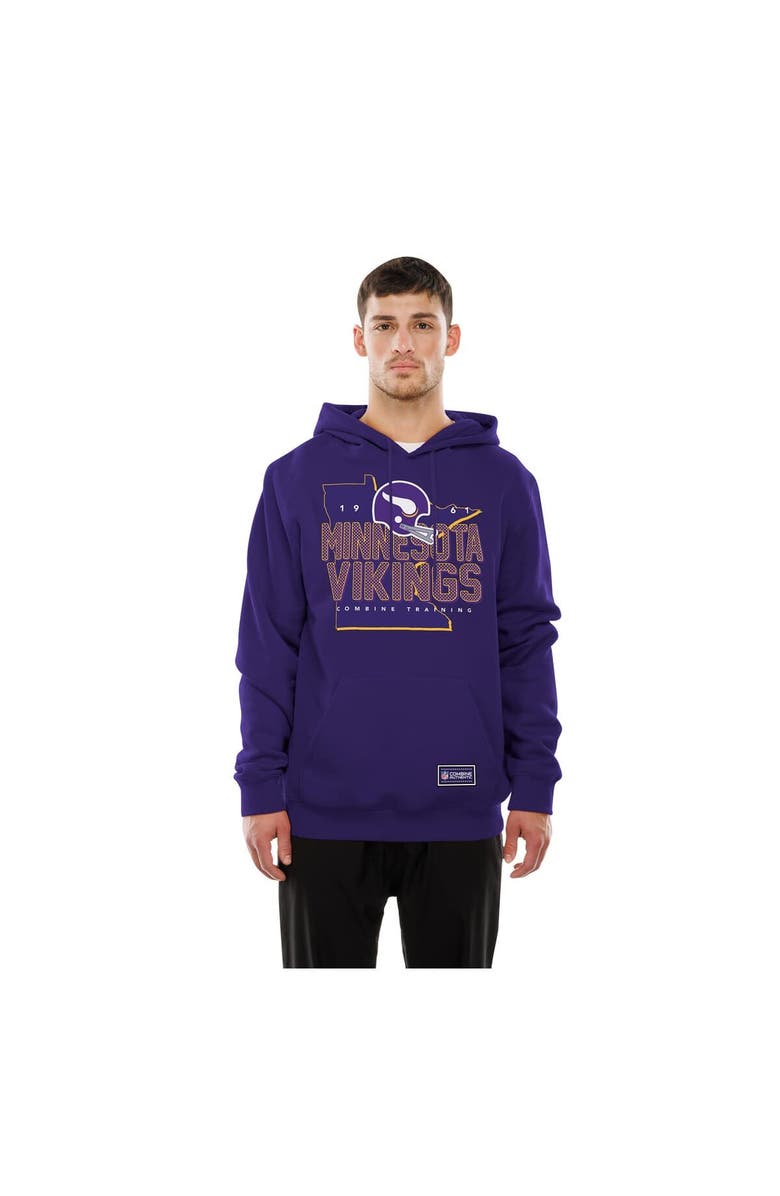 New Era Men's New Era Purple Minnesota Vikings Combine Authentic Local State Throwback Hoodie, Alternate, color, Purple