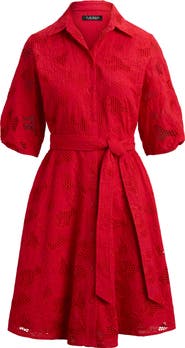 Lauren Ralph Lauren Eyelet Cotton Voile Shirtdress
