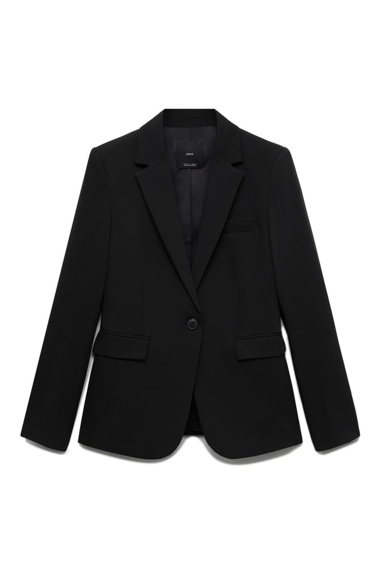 Fitted Suit Jacket, Alternate, color, BLACK