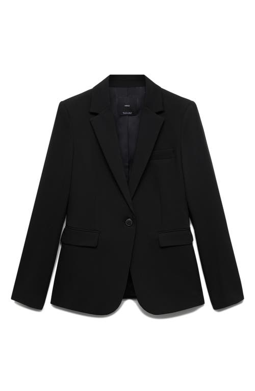 Mango Fitted Suit Jacket In Black