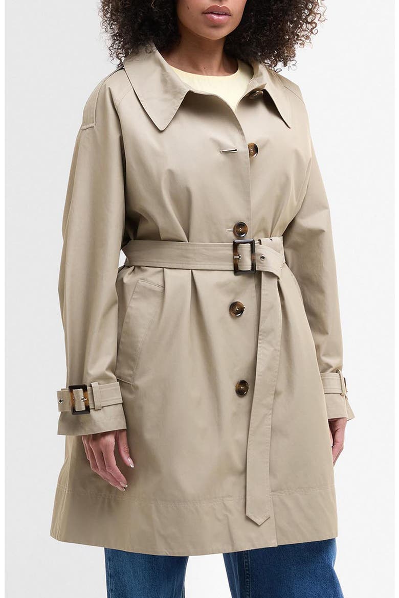 Maia Showerproof Cotton Blend Trench Coat, Main, color, SAND