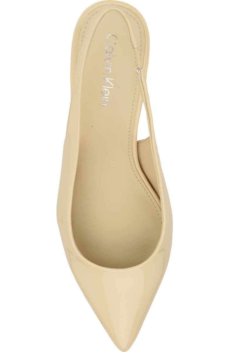 Calvin Klein Dainty Kitten Heel Pointed Toe Slingback Pump, Alternate, color, Ivory