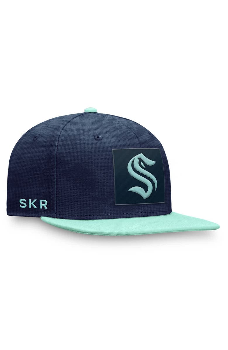 FANATICS Men's Fanatics  Deep Sea Blue/Light Blue Seattle Kraken Authentic Pro Rink Snapback Hat, Alternate, color, Navy