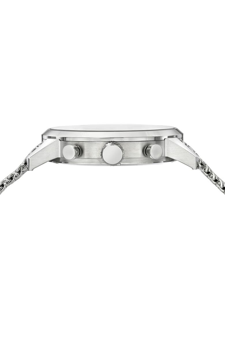 PORSAMO BLEU Simon Mesh Strap Chronograph Watch, 44mm, Alternate, color, Silver Black And Red