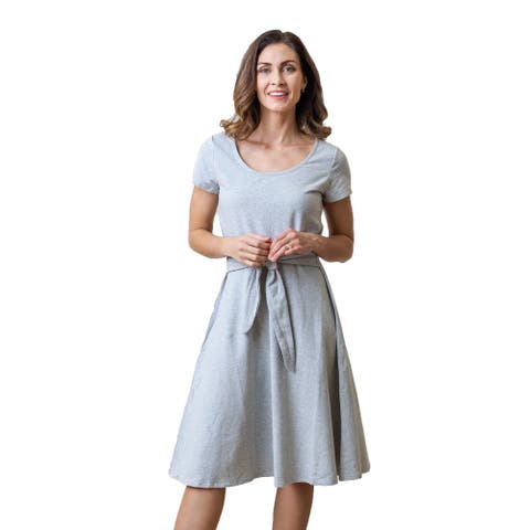 Women's Organic Tie-Waist Knit Dress