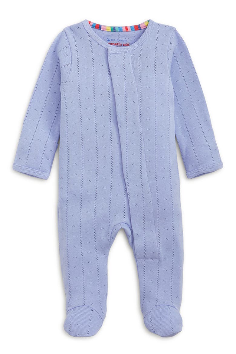 Wisteria Pointelle Magnetic Organic Cotton Footie, Main, color, LILAC
