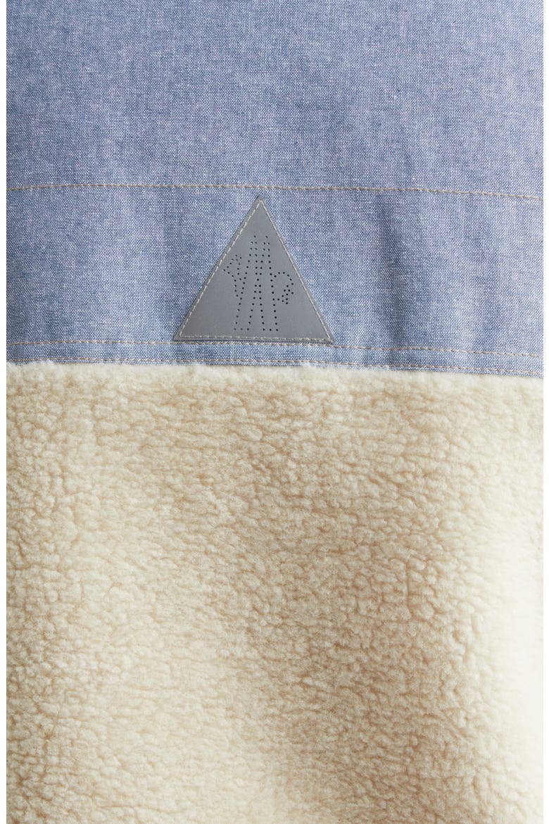 High Pile Fleece & Chambray Vest, Alternate, color, OYSTER GRAY