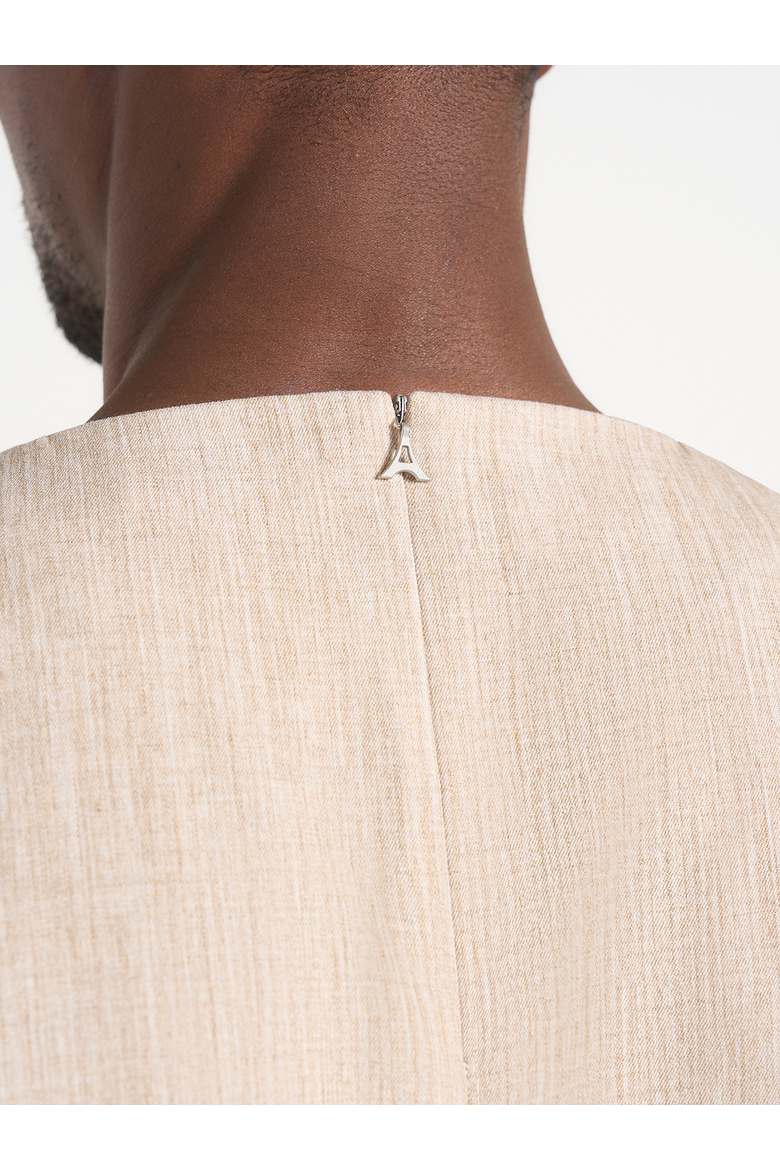 Leon Boxy Cropped Hatched T-Shirt, Alternate, color, Beige