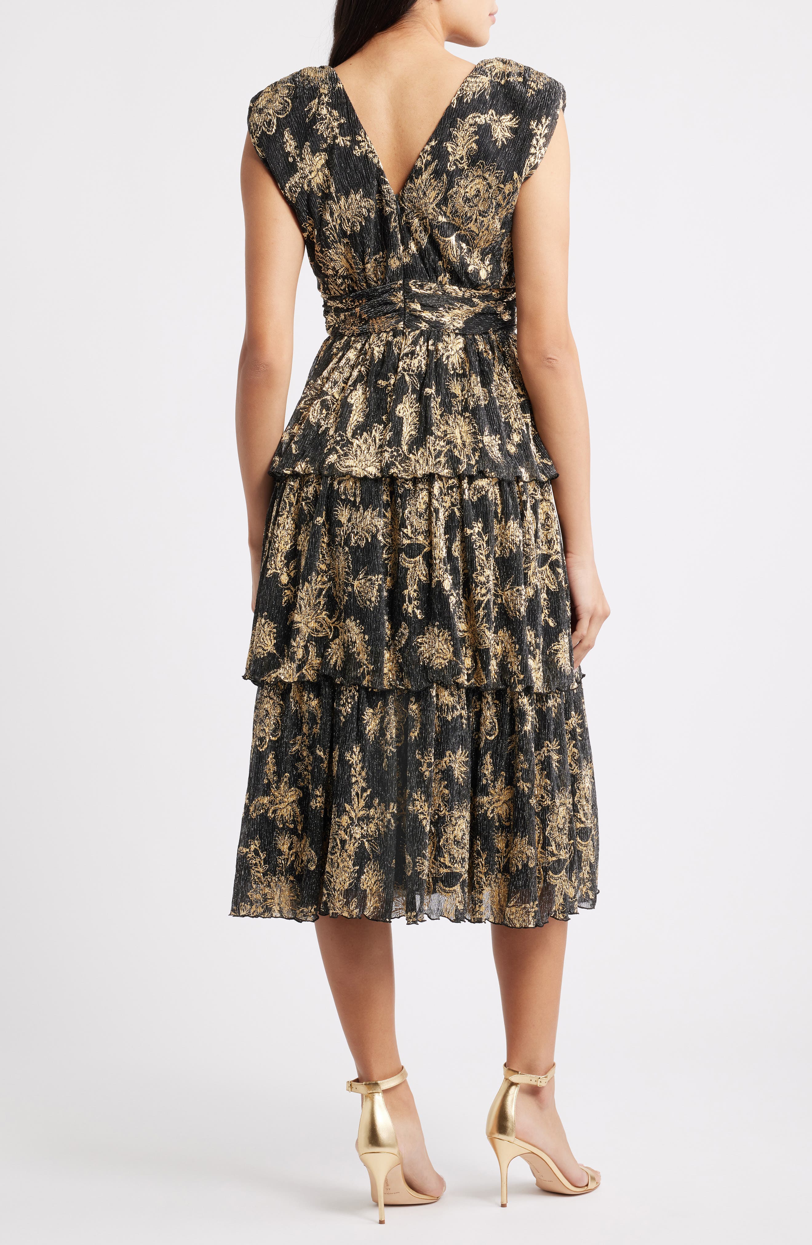 Metallic Crinkle Midi Dress - image 2