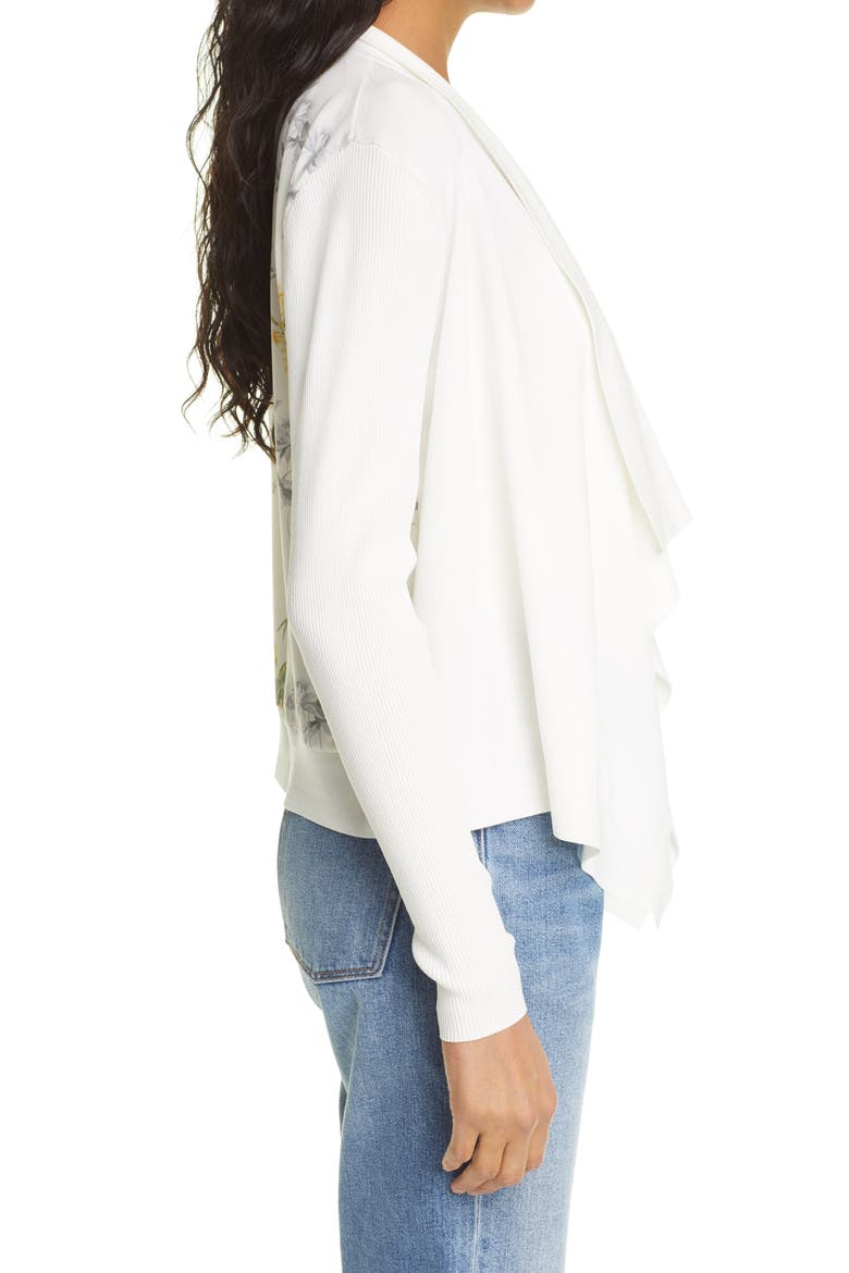 Skyllar Waterfall Open Cardigan, Alternate, color, WHITE