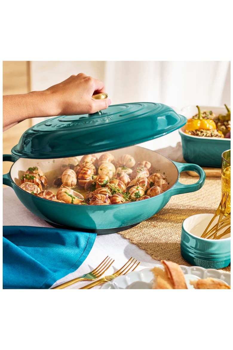 Signature 5 Quart Enameled Cast Iron Braiser, Alternate, color, RIVIERA