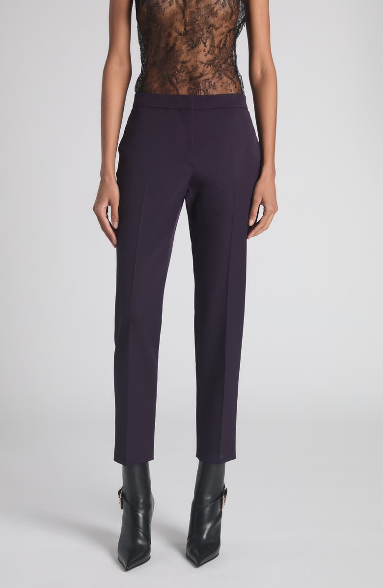 McQueen Wool Cigarette Trousers, Main, color, Violet