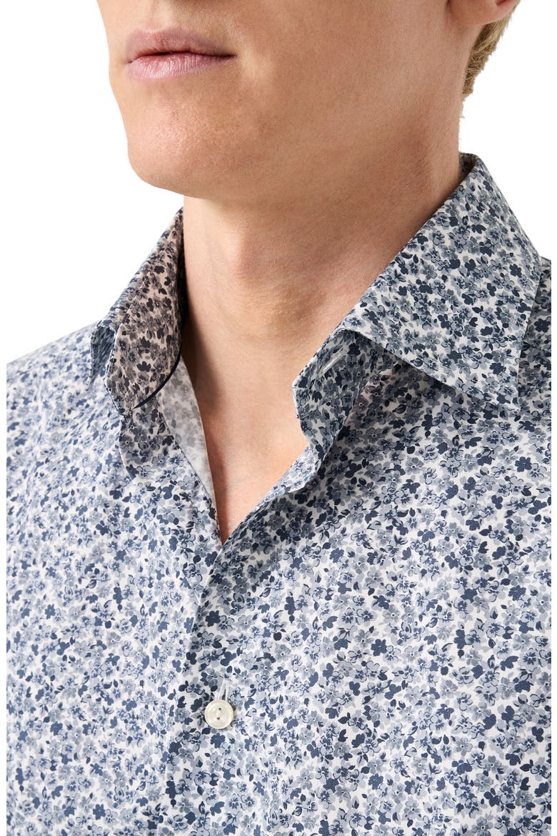 Contemporary Fit Floral Cotton Dress Shirt, Alternate, color, MEDIUM GREY