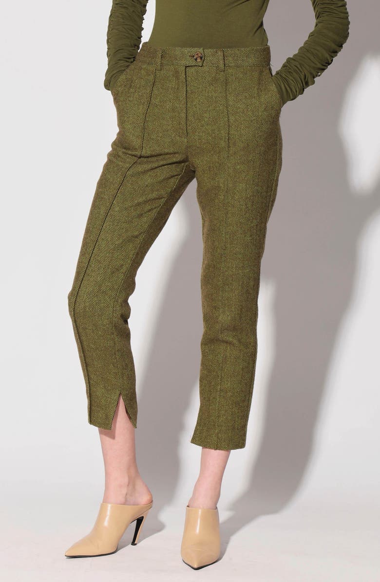 Walter Baker Shania Crop Pants, Main, color, Leaf Herringbone