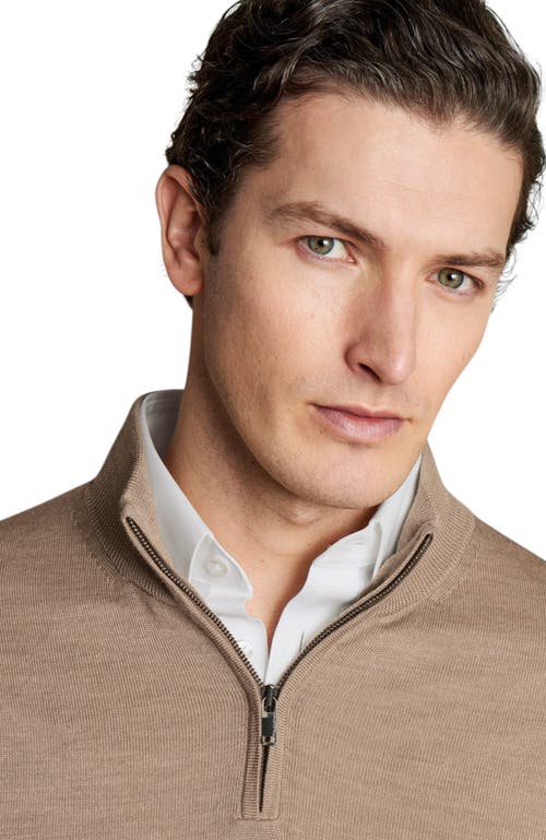 CHARLES TYRWHITT CHARLES TYRWHITT MERINO ZIP NECK LONG SLEEVE SWEATER 