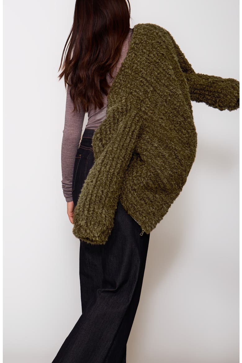 High Pile Fleece Zip Jacket, Alternate, color, OLIVE