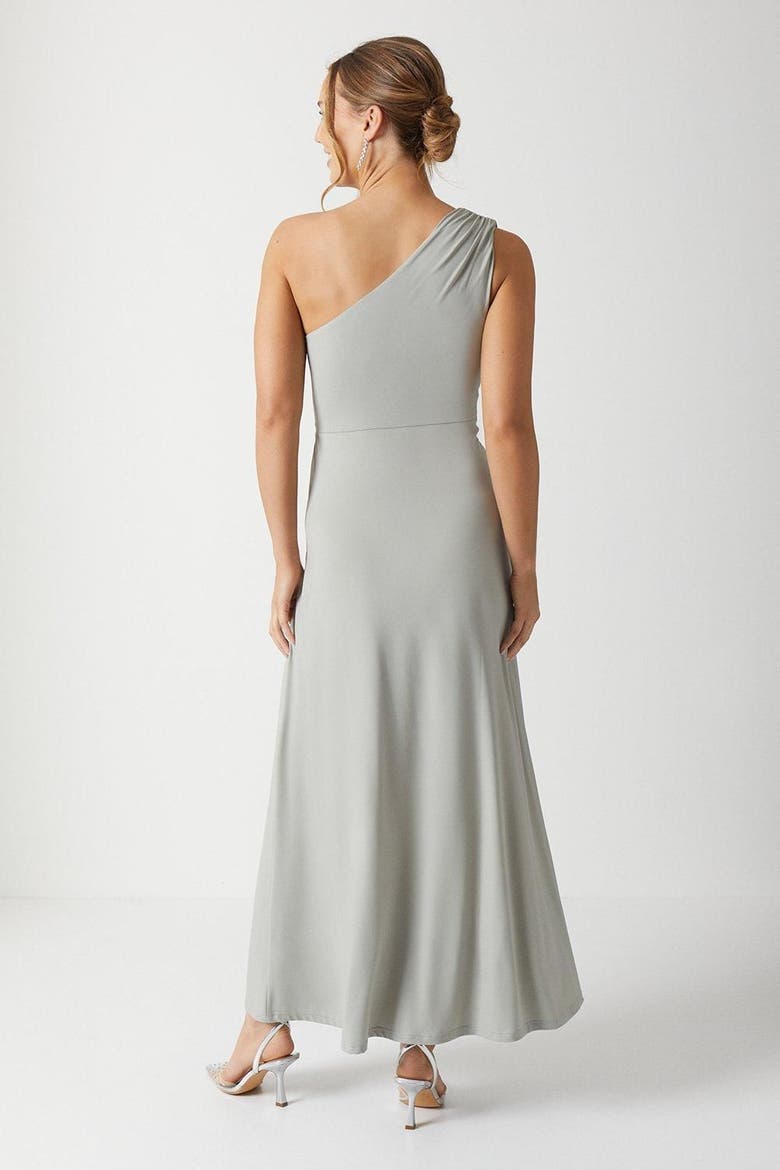 Twist One Shoulder Jersey Dress, Alternate, color, Sage