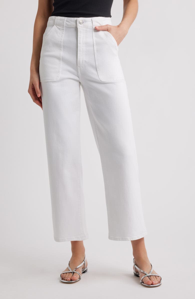 FRAME The Modern Pocket Wide Leg Jeans, Main, color, White