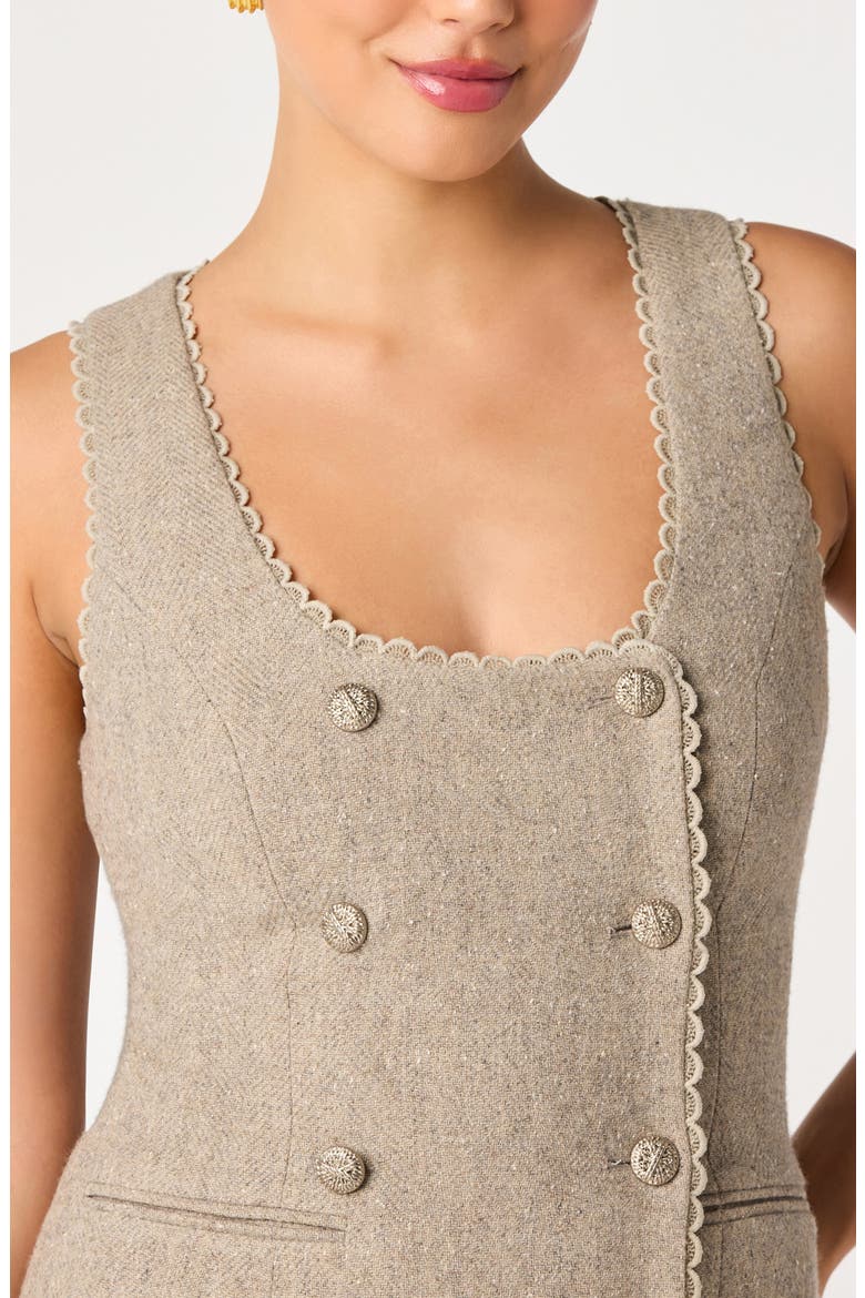Luna Wool Blend Minidress, Alternate, color, TAUPE